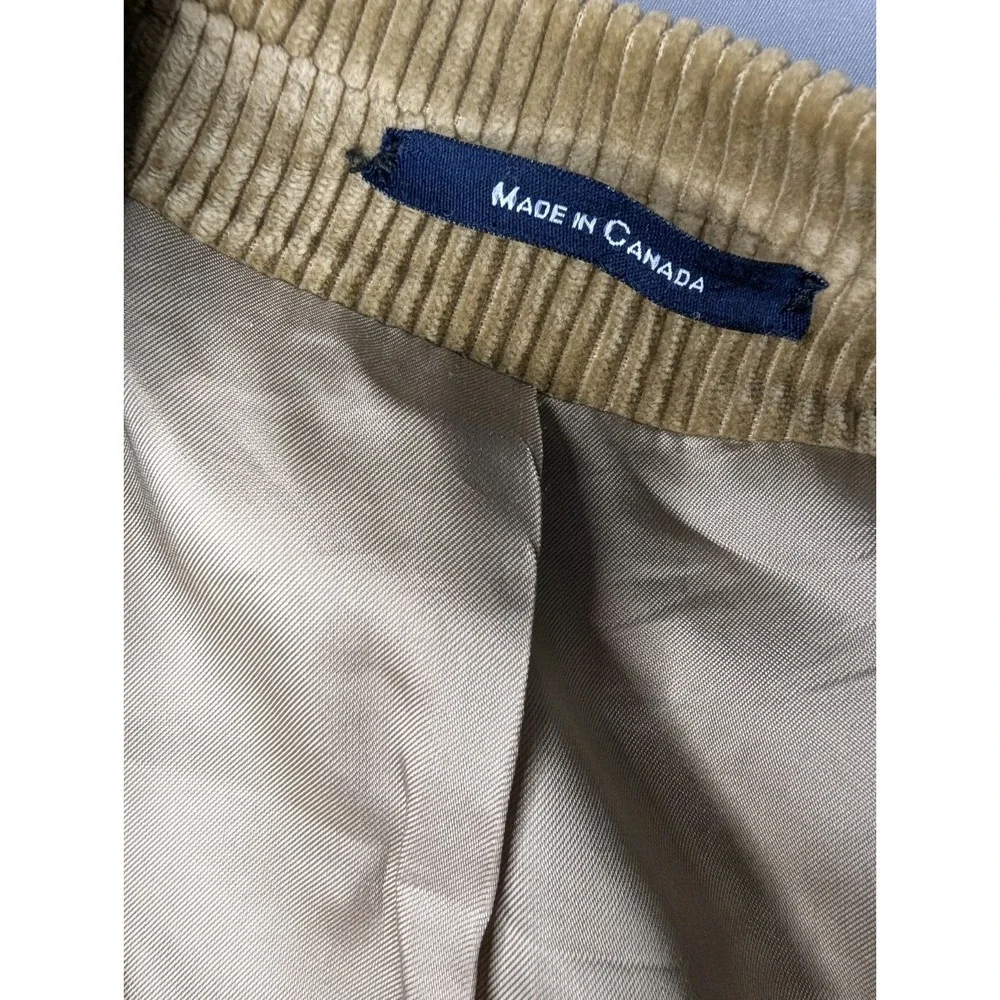 VTG Chaps Ralph Lauren Corduroy Blazer Sport Coat Mens 46T Tan 3 Button Academia